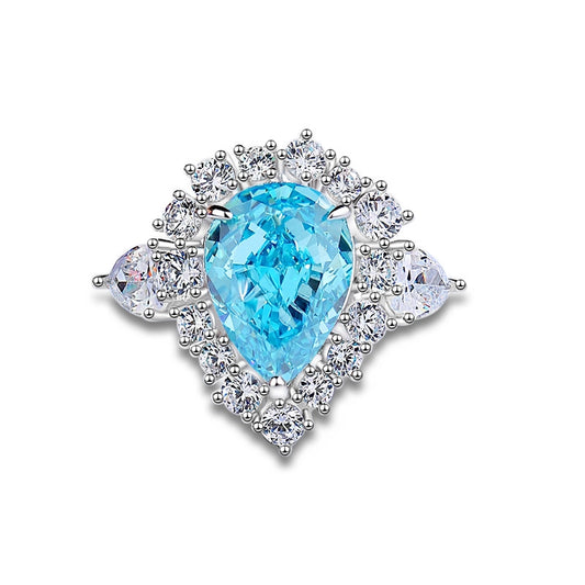 Pear Engagement Ring 4ct 10*14 925 Silver Zircon