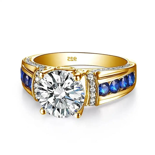 Round Engagement Ring 2ct 8*8 925 Silver Moissanite