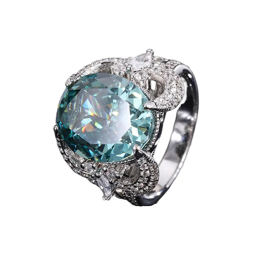Oval Engagement Ring 12*14 925 Silver High Carbon Diamond