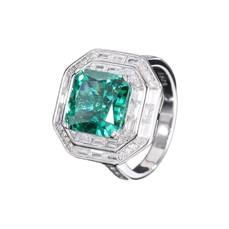 Princess Engagement Ring 10*10 925 Silver High Carbon Diamond
