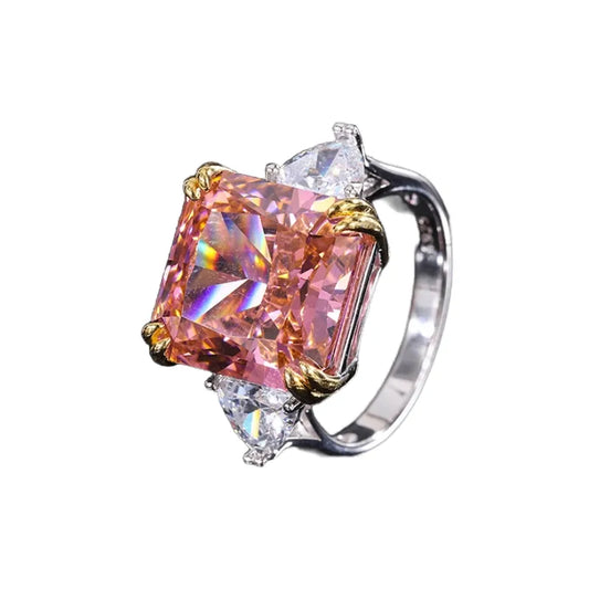 Radiant Engagement Ring 13*13 925 Silver High Carbon Diamond