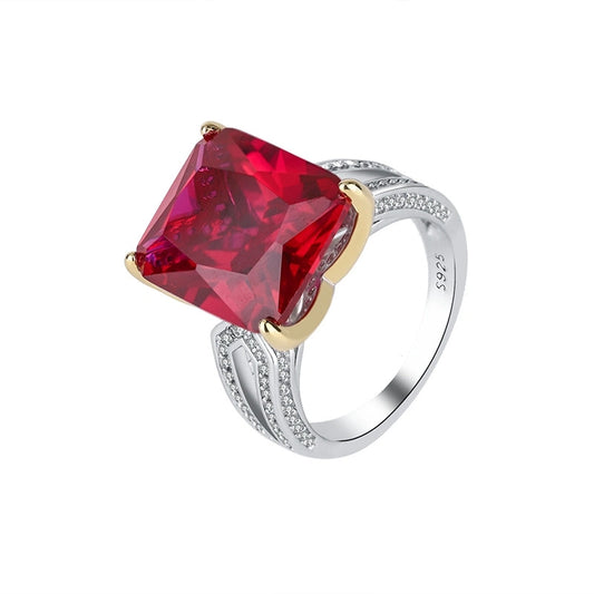 Radiant Engagement Ring 12*14 925 Silver High Carbon Diamond
