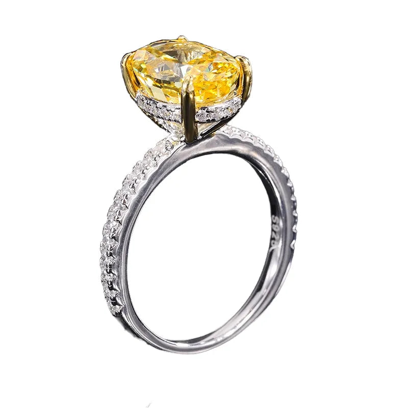 Oval Radiant Engagement Ring 8*12 925 Silver High Carbon Diamond