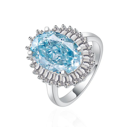 Oval Engagement Ring 6.5ct 8*12 925 Silver High Carbon Diamond