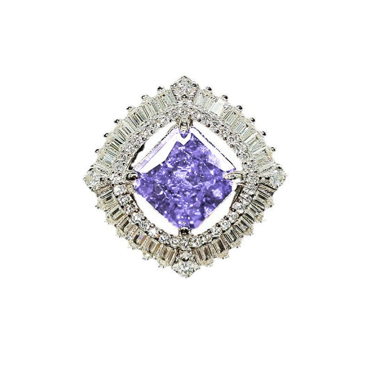 Princess Engagement Ring 5*5 925 Silver High Carbon Diamond Open Ring