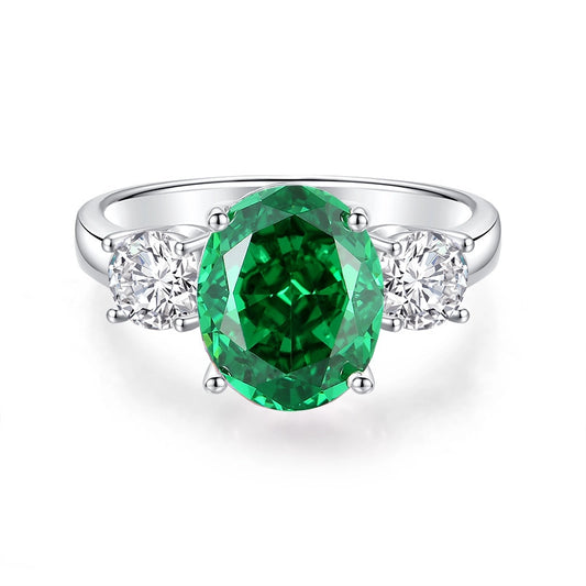 Oval Engagement Ring 9*11 925 Silver High carbon diamond