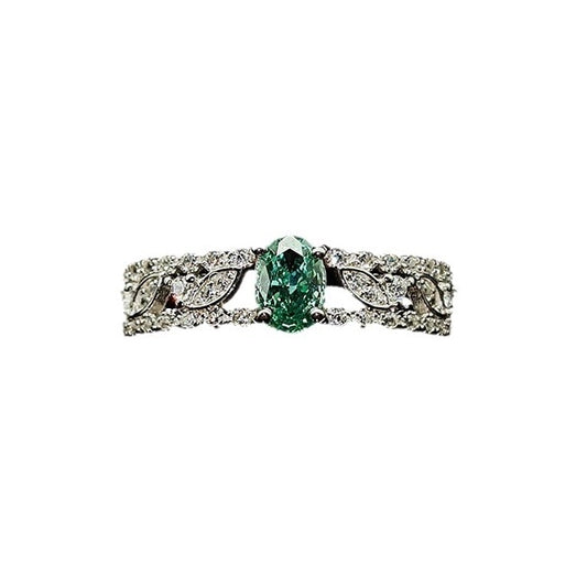 Oval Engagement Ring 4*6 925 Silver High Carbon Diamond