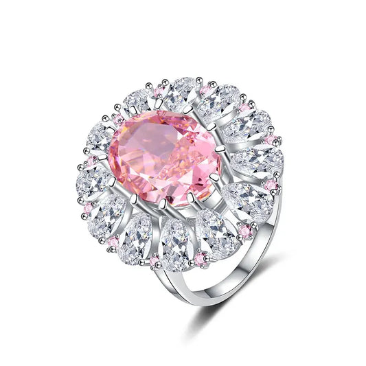 Oval Engagement Ring 10*14 925 Silver High Carbon Diamond