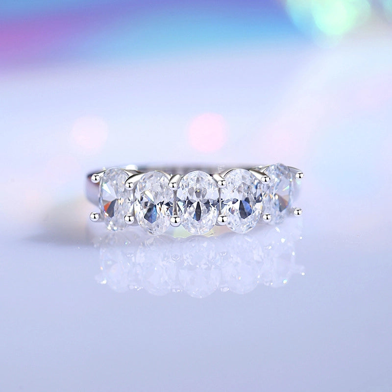 Oval Engagement Ring 4*6 925 Silver Zircon
