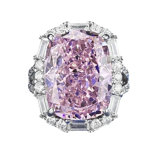 Cushion Engagement Ring 12*16 925 Silver High Carbon Diamond