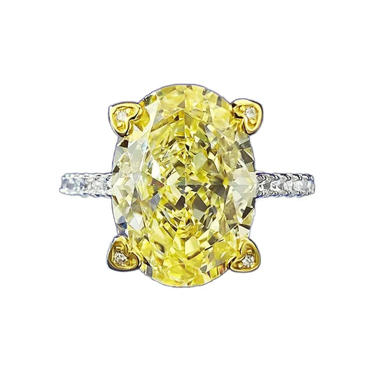 Oval Engagement Ring 10*14 925 Silver High Carbon Diamond
