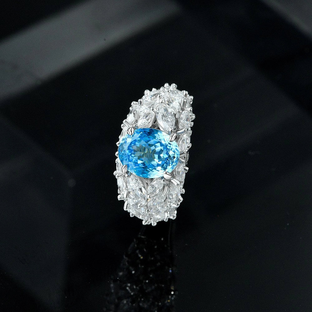 Oval Engagement Ring 8*10 925 Silver High Carbon Diamond