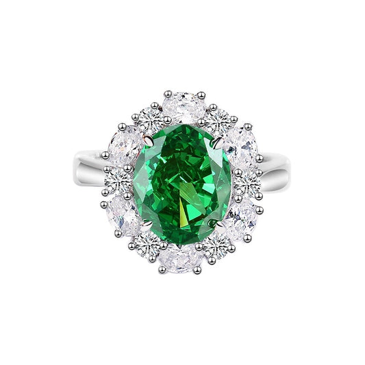 Oval Engagement Ring 9*11 925 Silver Zircon