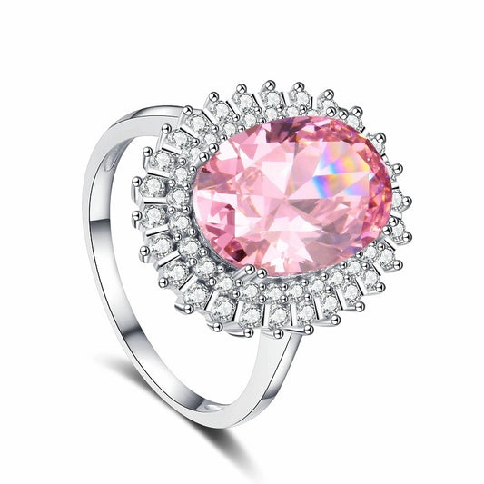 Oval Engagement Ring 10*14 925 Silver 5A Zircon
