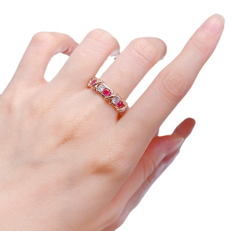 Round Engagement Ring 925 Silver Zircon