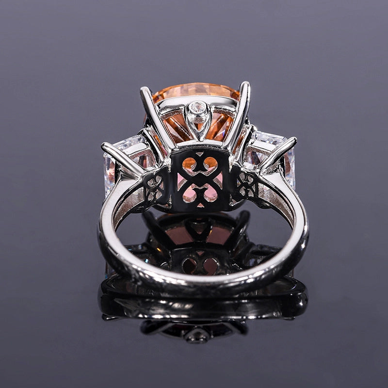 Cushion Engagement Ring 11*13 925 Silver High Carbon Diamond