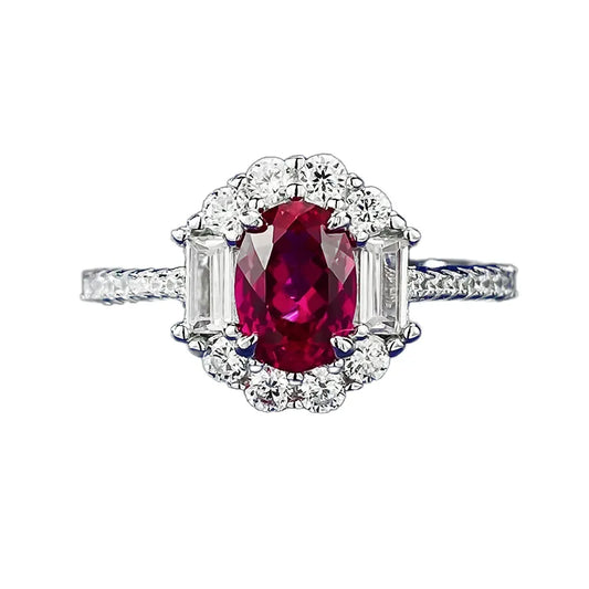 Oval Engagement Ring 5*7 925 Silver High Carbon Diamond